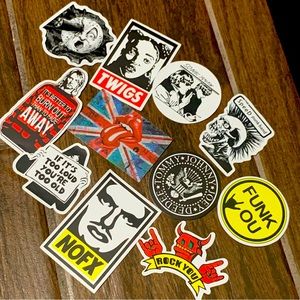 Large Lot of Music Themed Vinyl Stickers